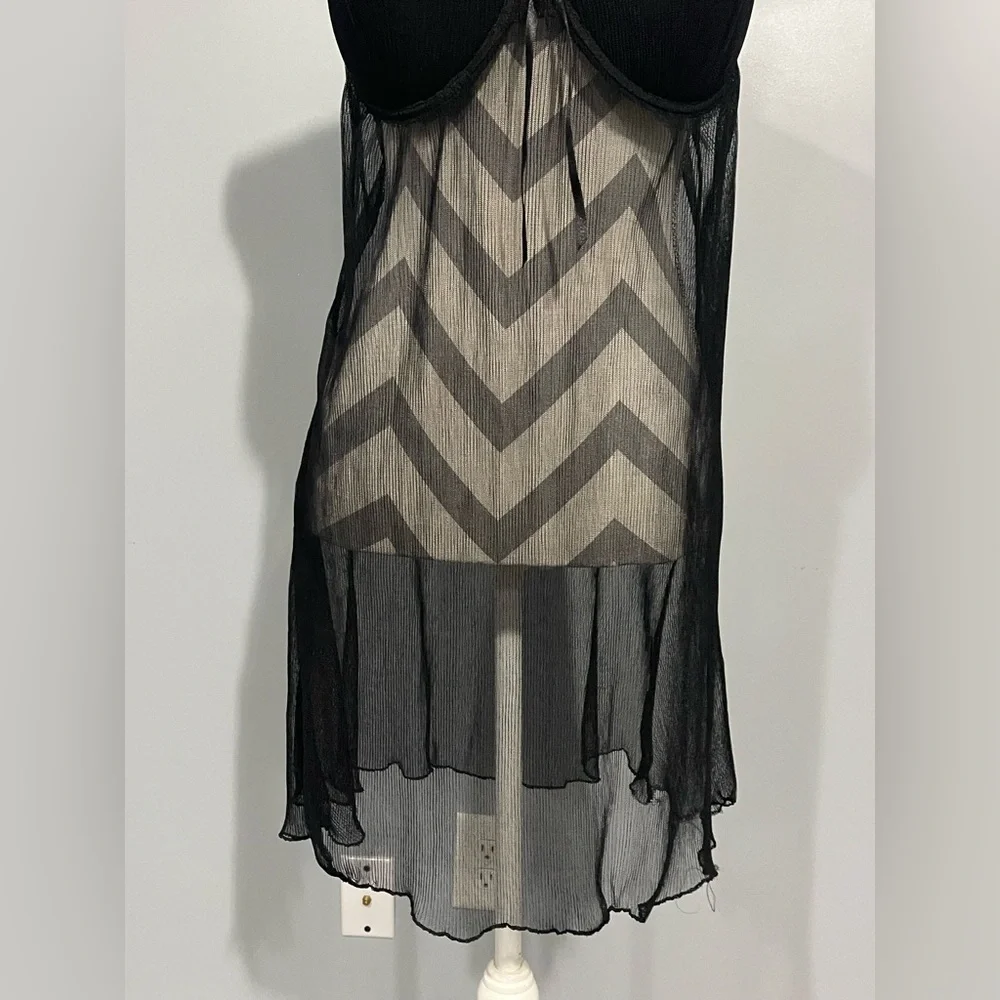 Elegant Black Sheer Chemise - Picture 3 of 9